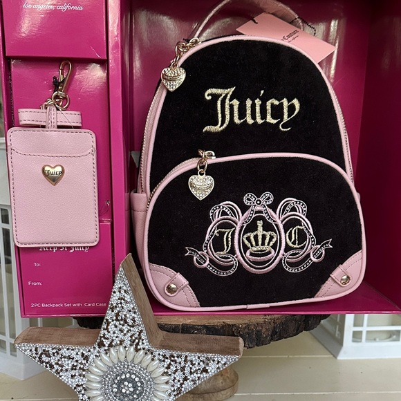 🖤NWT•Juicy Couture Heritage Mini Backpack with card case 🖤Gift Set NIB - Picture 3 of 17
